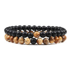 Natural howlite bead stretch bracelet set for men and women