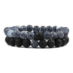 Natural howlite bead stretch bracelet set for men and women
