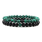 Natural howlite bead stretch bracelet set for men and women
