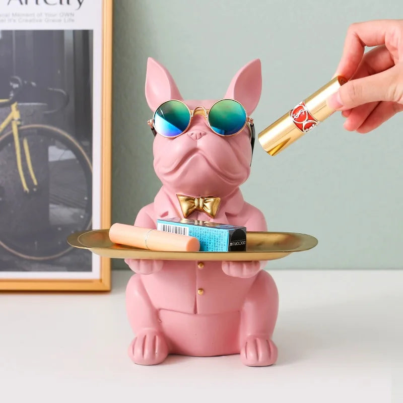 French Bulldog Sculpture Tray Holder - GPeak
Resin dog sculpture tray holder for serving and organizing
Bulldog figurine with functional tray for stylish decor