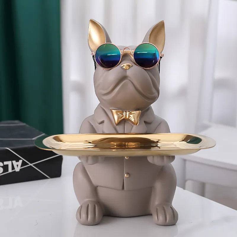 French Bulldog Sculpture Tray Holder - GPeak
Resin dog sculpture tray holder for serving and organizing
Bulldog figurine with functional tray for stylish decor