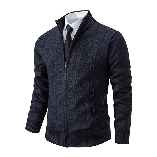 Mens Sweater Cardigan Zip Up Fleece Casual Outerwear - GPeak