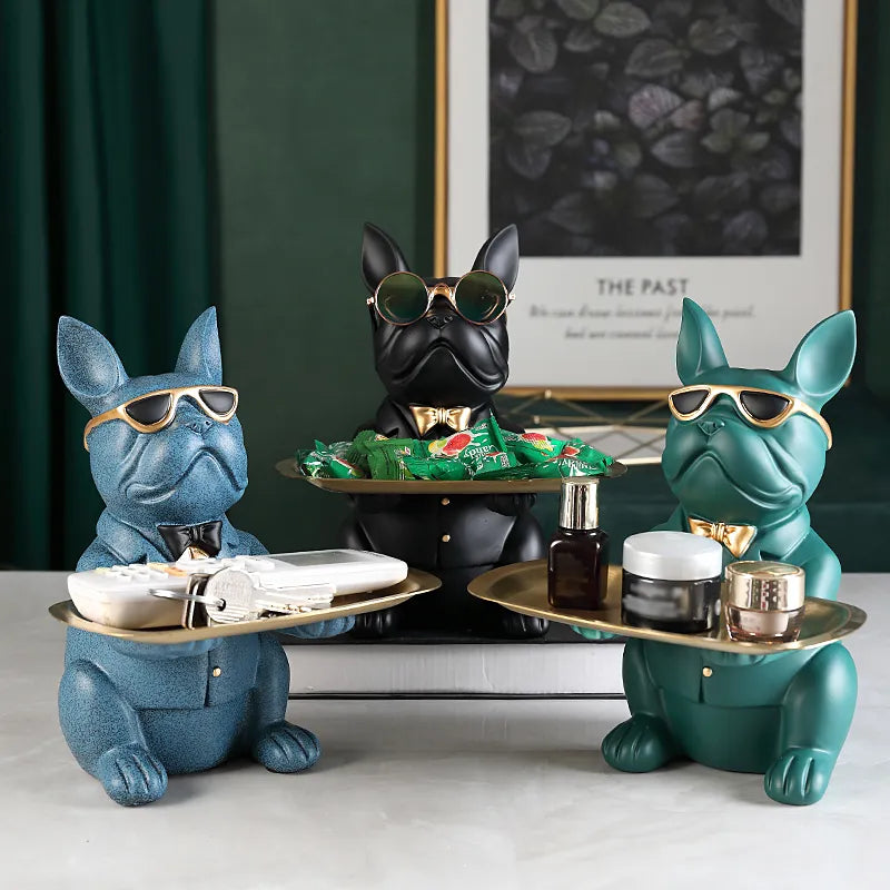 French Bulldog Sculpture Tray Holder - GPeak
Resin dog sculpture tray holder for serving and organizing
Bulldog figurine with functional tray for stylish decor