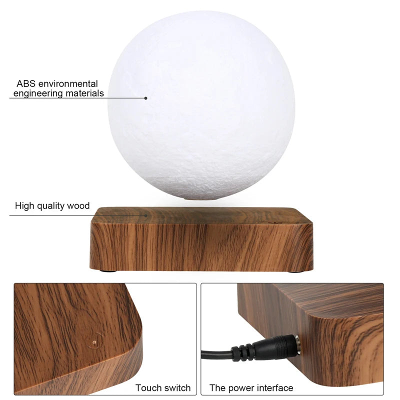 Levitating Moon - Decorative Lamp/Night Light - GPeak
Levitating moon lamp with 3D realistic design
Floating night light moon-themed for home decor
Anti-gravity moon lamp with LED illumination