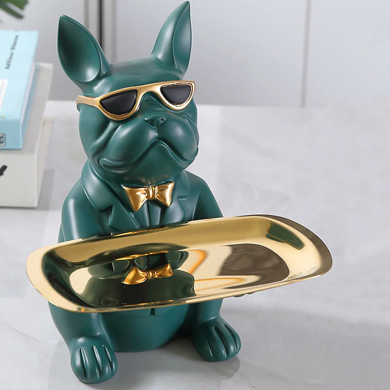 French Bulldog Sculpture Tray Holder - GPeak
Resin dog sculpture tray holder for serving and organizing
Bulldog figurine with functional tray for stylish decor