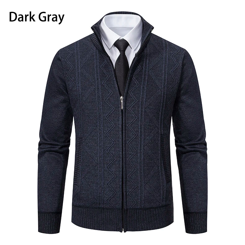 Mens Sweater Cardigan Zip Up Fleece Casual Outerwear - GPeak