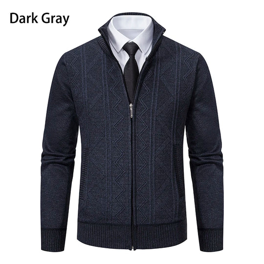 Mens Sweater Cardigan Zip Up Fleece Casual Outerwear - GPeak