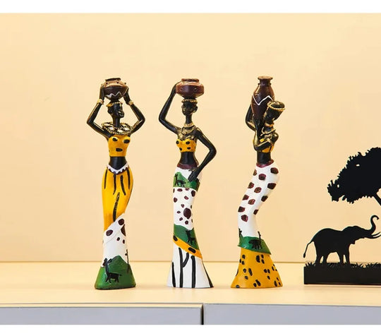 3pcs Home Decoration African Woman Figurines - GPeak