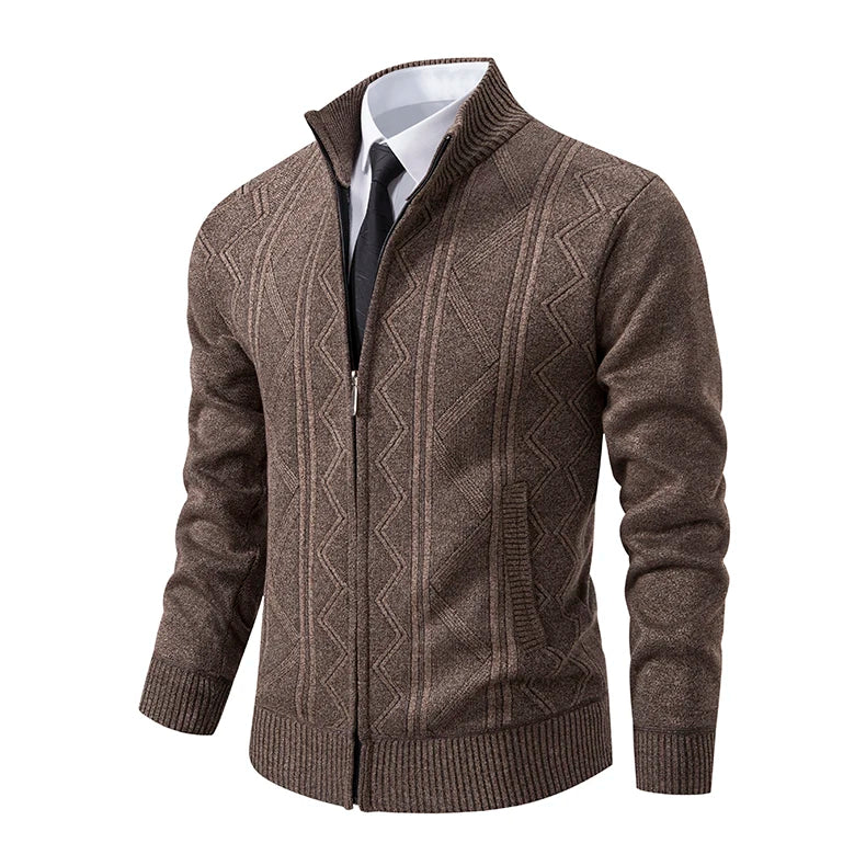 Mens Sweater Cardigan Zip Up Fleece Casual Outerwear - GPeak