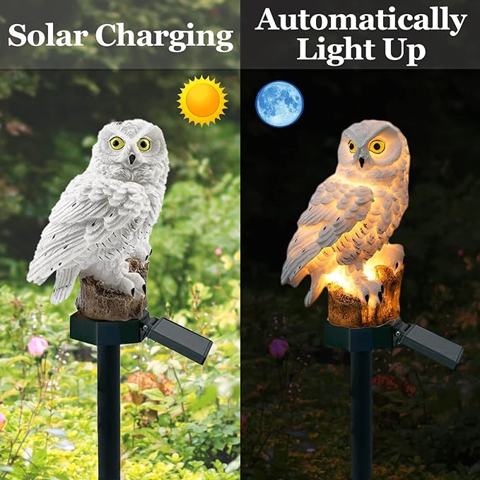 Solar Powered Garden Decoration - Owl Lamp - GPeak
Solar-powered owl lamp lighting up a garden
LED garden owl light for outdoor decoration
Decorative solar owl lamp for yard and patio